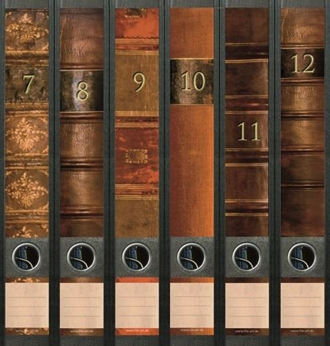 Ordnerrücken schmal 6er Set Ordner Bücher 7-12 Lexikon Ordner Aufkleber Etiketten Deko 610
