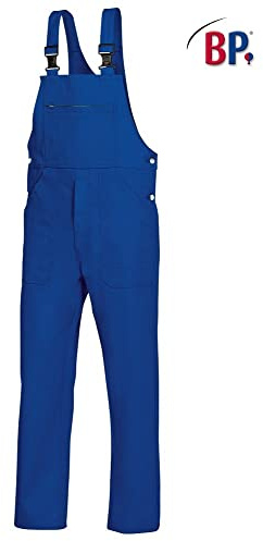 BP Workwear Basic 1413-060-13 Latzhose - Verstellbarer Bund - Kunststoff-Clip-Verschlüsse - Reine Baumwolle - Normale Passform - Größe: 44 - Farbe: königsblau