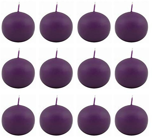 Wiedemann 12er Set Kugelkerzen Ø 7 cm in Brombeer / Lila - Stumpenkerzen in rund