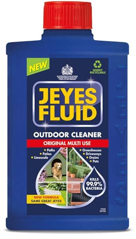 Jeyes Fluid Outdoor Cleaner (1 Litre). Multi Use Disinfectant Liquid - Kills 99.9% Bacteria, Patio Cleaner Fluid for Greenhouses, Paths, Pet Housing - Tackles Dirt, Rust & Limescale - Protects Family