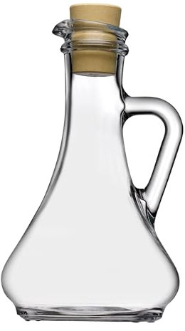 Dajar PASABAHCE Glaskaraffe mit Verschluss 260 ml Öl Essig Karaffe Glasflasche zum Befüllen dicht mit Henkel spülmaschinenfest