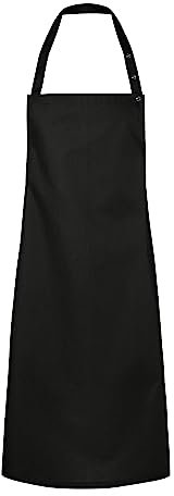 Karlowsky LS 14 Passion Latzschürze Santorini mit Bändern, 65% Polyester/35% Baumwolle, Einheitsgröße, 95cm Länge, 75cm Breite, Schwarz