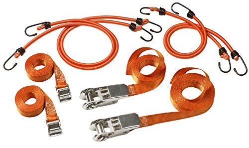 Master Lock 3249EURDAT FastLink Pack Spannseile und Spanngurt für den Umzug, Orange, 4 Spannseile + 2 Spanngurte + 2 Spanngurte mit Ratsche
