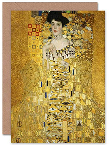 Wee Blue Coo Gustav Klimt Portrait Of Adele Bloch Bauer Sealed Greeting Card Plus Envelope Blank inside Porträt