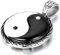 JewelryWe Schmuck Edelstahl Tai Chi Yin Yang Ba Gua acht Trigramme Anhänger mit 55cm Kette, Halskette für Herren Damen, Weiß Schwarz Silber