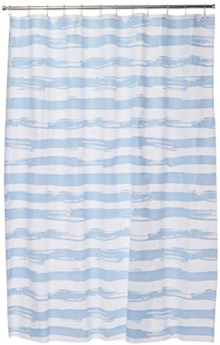 Kleine Wolke 5289754305 Stripy Duschvorhang, Peva, iceblau, 180 x 200 x 0.2 cm