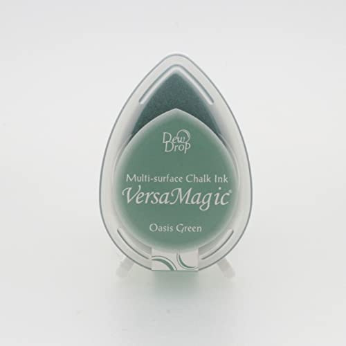 Tsukineko Twin Marker Embossing Filzstifte 2 mm Grün, Oasis Green - Embossing Fineliner Malstifte - Twinmarker auf Wasserbasis - Brush Pen für Stempeln, Kalligraphie und Mischtechnik