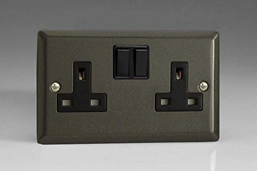 Varilight - 2 Gang 13 Amp Double Switched Socket Graphite 21 - XP5B