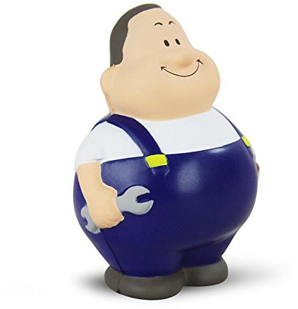 Herr Bert Schrauber, Knautschfigur, Blau, Werkzeug, 10 cm hoch, 7 cm breit