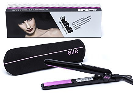 Mini plancha de pelo compacta elie, ideal para cabello corto, tamaño de viaje, doble voltaje, perfecta para peinar mientras viajas. (Rosa)