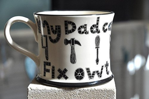 Moorland Pottery 'My Dad Can Fix Owt' Mug Gift Boxed - Fathers Day Gift