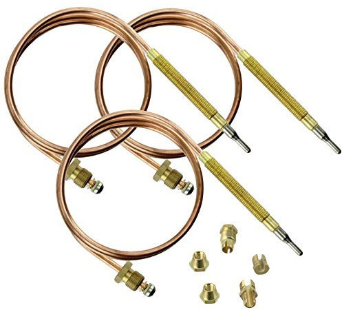 Spares2go Universal Thermocouple Kit & Fixings (600mm, Pack of 3)