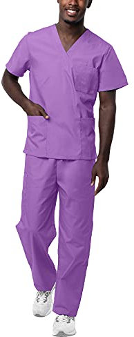 Sivvan Unisex Pflegebekleidung V-Ausschnitt Top/Hose mit Kordelzug - S8400 - Lavender - 5X