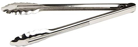 Update International ST-12XH/CS 12 Coiled Extray Heavy Duty Spring Tongs, 200 Series Stainless Steel, Silver