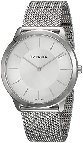 Calvin Klein K3M21126 Herren-Armbanduhr XL minimal Analog Quarz Edelstahl