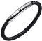 Lunavit Magnetschmuck, Damen und Herren Magnetarmband, schwarzes Lederarmband mit Neodym-Magnete, Edelstahl Schließe in Silber, längenverstellbar