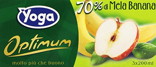 Yoga Bevanda Analcolica con Mela e Banana, 3 Confezioni da 200ml