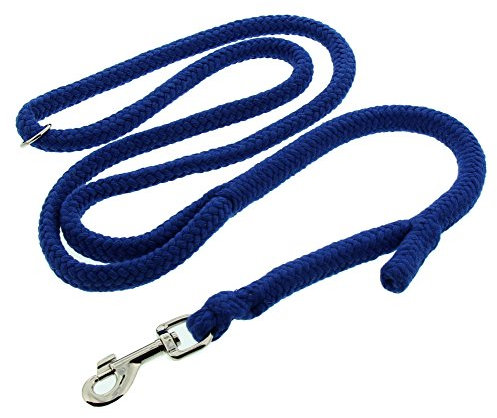 Dinoleine Hundeleine, Längenverstellbar, Inkl. Standard Messing-Karabiner, Natürliche Baumwolle, Maße: 130-220 cm, Blau, 101011