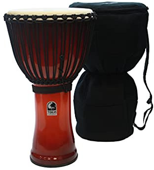 TOCA Djembe Freestyle II 14 Dark Red Synth. Head Rope Tuned TF2DJ-14R