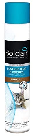 BOLDAIR - Destructeur d'odeurs animales - Absorbe et neutralise les odeurs - textiles et litières - parfum léger - Efficacité longue durée - Pulvérisation sèche - 500 ml - Fabrication française