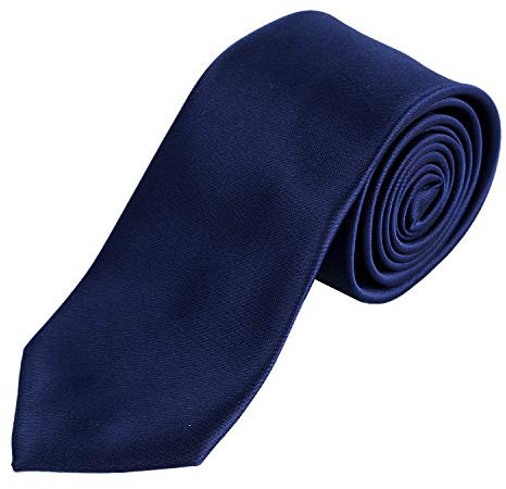 DonDon Herren Krawatte 7 cm klassische handgefertigte Business Krawatte Dunkelblau für Büro oder festliche Veranstaltungen