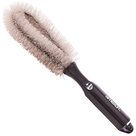 Amtech - Cleaning Brush for Alloy Wheels with Loop Design for Easy Access Between Spokes, Home DIY, Lightweight, Easy to Use, Non-Scratching Bristles for Smooth Finish