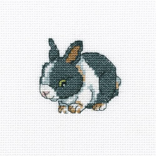 RTO H262 Süßer Hase Kreuzstichset, Baumwolle, Mehrfarbig, 9x9 cm