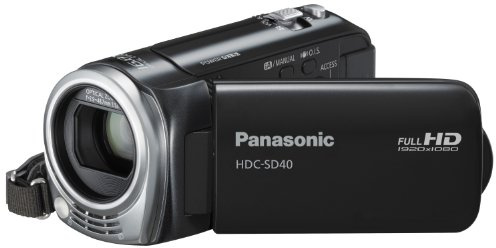 Panasonic SD40 Full HD Camcorder - Black (SD Card Recording, x16.8 Optical Zoom, Wide Angle Lens, iA + AF Tracking)