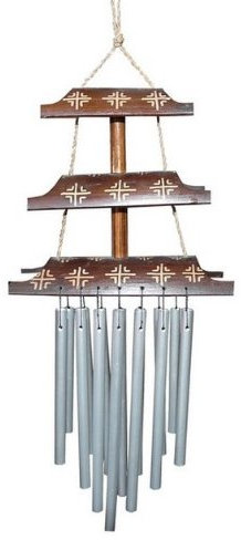 Klangspiel Metall Bambus Windspiel Feng Shui Klang6