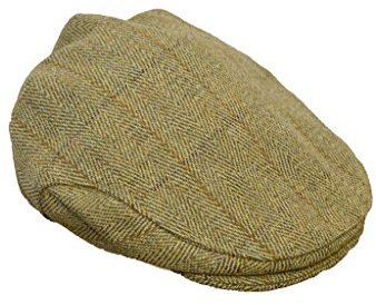 WALKER AND HAWKES Tweed Flat Cap Derby Light sage
