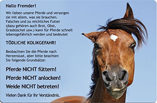Nanyuk +++ Pferde Nicht FÜTTERN - Metall Warnschild Schild STALLTAFEL Boxenschild Sign - PFD 06