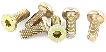 sourcing map M6 x 15 mm Filetage Douille hexagonale Tête capuchon Vis Boulons Bronze Tone 6 pcs