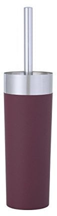 axentia WC-Garnitur Lena, dekorative Badausstattung, WC-Zubehör als Badaccessoire, WC-Bürste und runder Halter aus Keramik, gummierter Kunststoff, ca. 8,8 x 8,8 x 26 cm, bordeaux