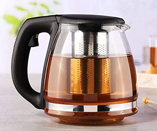 Stainless Steel Tea Pot 0.5 Litre Glass Teapot with Filter