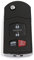sourcing map New Smart Remote Flip Key Fob Shell Case 4 Button for Mazda 3 5 RX-8 CX-7 CX-9 2007-2010