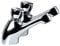 inta non concussive basin mounted taps chrome