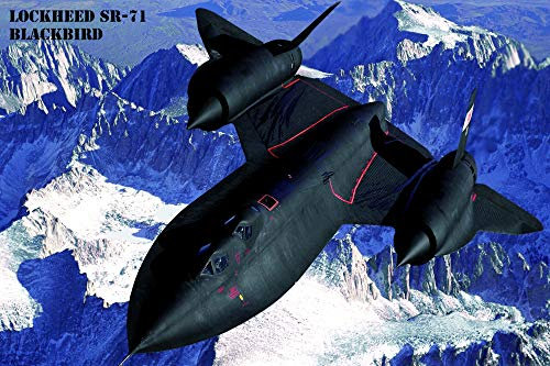 1art1 Kampfflugzeuge Poster Lockheed SR-71 Blackbird Über Der Sierra Nevada Kunstdruck Bild 180x120 cm