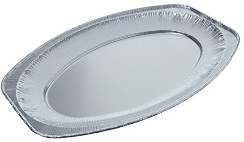 5 Servierplatten, Alu oval 33,3 cm x 23,3 cm klein Aluplatten