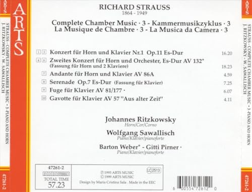 Richard Strauss: Complete Chamber Music, Vol. 3 Oct-1996, Arts Music)