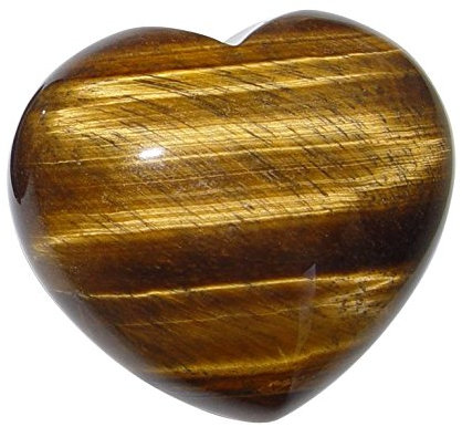 Tigerauge Herz schöne bauchige Form ca. 45x40x25 mm als Handschmeichle
