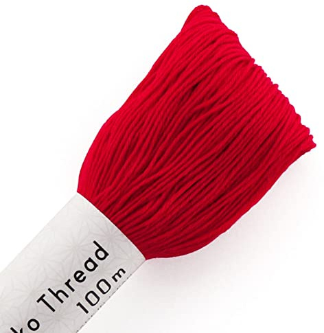 Sashiko Cotton Thread Olympus Japanese Embroidery 105 Red 100 Metre