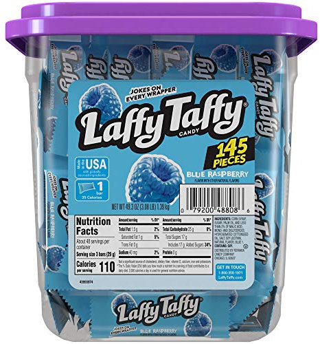 Laffy Taffy Tarro de caramelos, frambuesa azul, 145 unidades