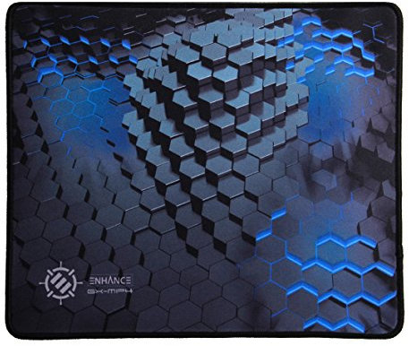 ENHANCE Alfombrilla Gaming XL Grande Superficie de Baja fricción para Buen Deslizamiento de ratón Costuras en los Bordes y Base de Goma Antideslizante Gamers Profesionales Azul
