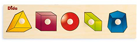 Dida - 3D Geometrische Formen, Holzpuzzle für Kinder 2 3 Jahre, Pädagogische Lernspiele, Erste Montessori-Einsteckspiele, Geschenk Lernspielzeug für Feinmotorik