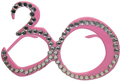 Folat 00748 - Brille mit Diamanten - rosa - Zahl 30