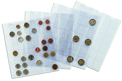 Leuchtturm 321507 Münzhüllen Numis 66, 4 Fächer für Münzen bis 66 mm Durchmesser - 5er Pack