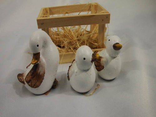 Keramik Enten in 3 Grössen mit Holzbox