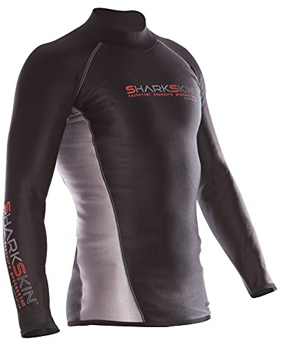 Sharkskin Men's Chillproof Long Sleeve Shirt Wetsuit, Black, Medium