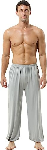 Hoerev Super Soft Modal Spandex Harem Yoga Pilates Trousers,Grey,S