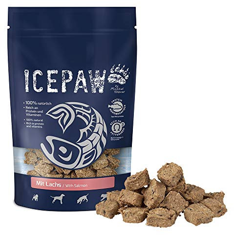 ICEPAW Mit Lachs, Snack zur Belohnung mit Lachs für Hunde, 150 g